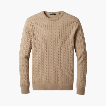 Classic Fit Cable Knit Men's Sweater - Vossary