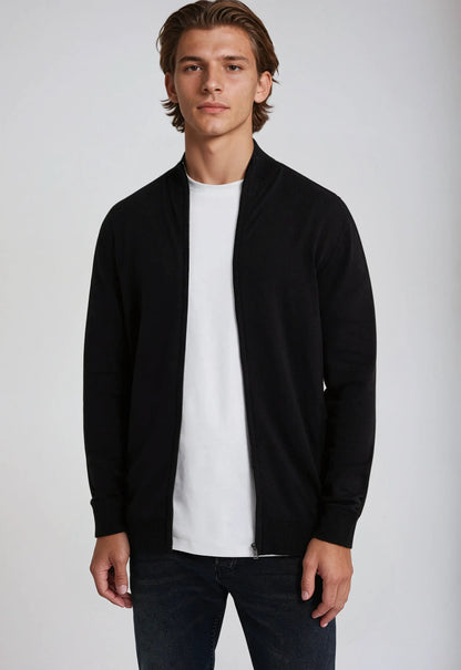 Men's Warm Crew Neck Zip Sweater