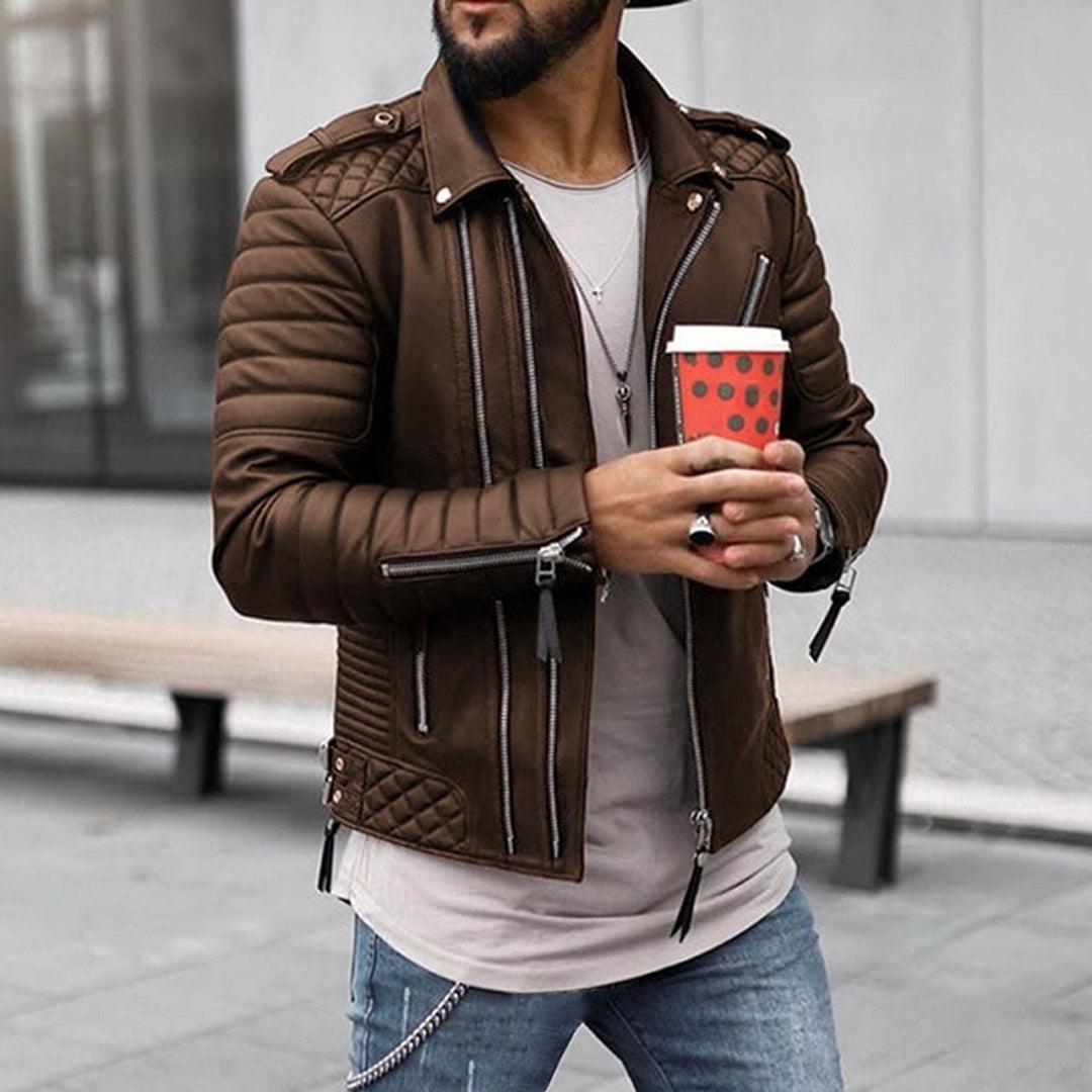 Men's Classic Leather Biker Jacket