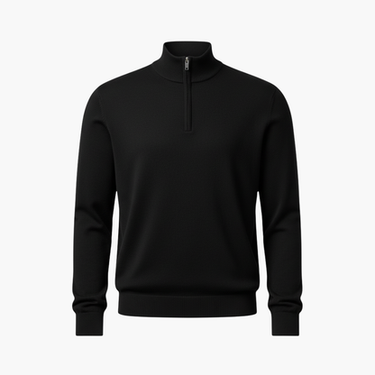 Men's Quarter Zip Ribbed Sweater - Vossary