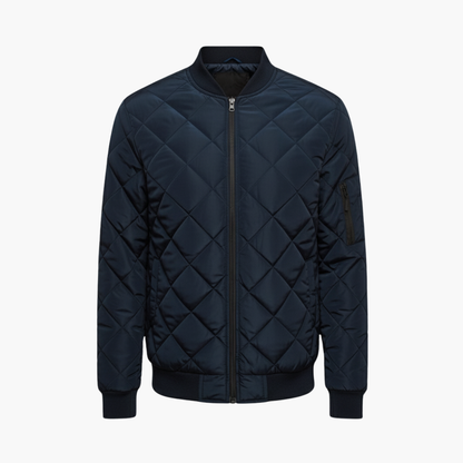 Men's Padded Zip Up Bomber Coat - Vossary