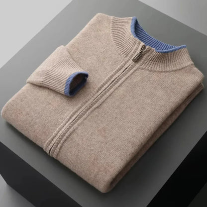 Classic Dual Color Wool Crew Neck Sweater