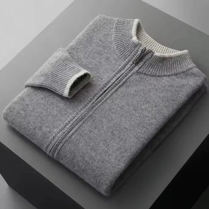 Classic Dual Color Wool Crew Neck Sweater