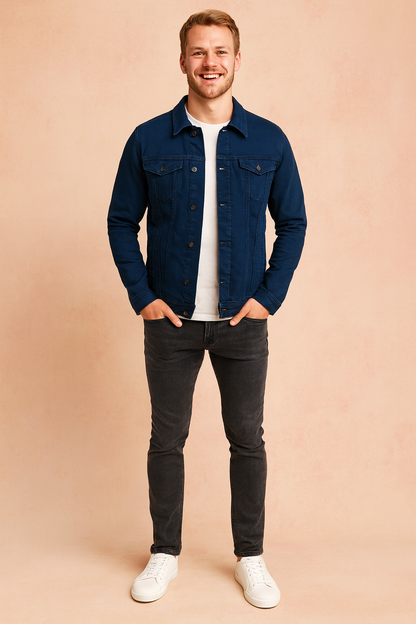 Casual Men's Button Front Pocket Jacket