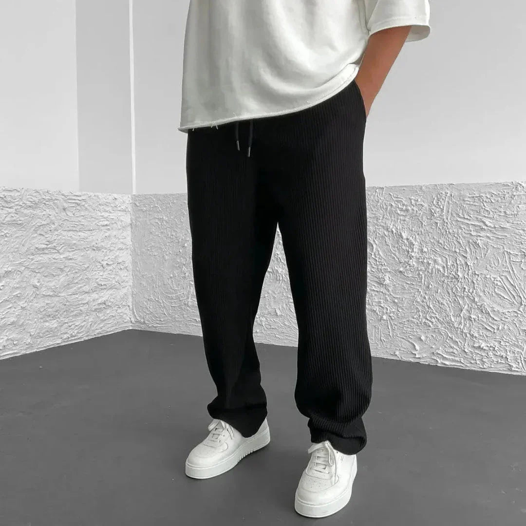 Comfortable Textured Knit Trousers