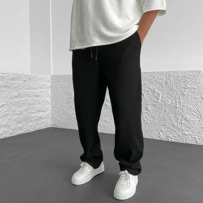 Comfortable Textured Knit Trousers