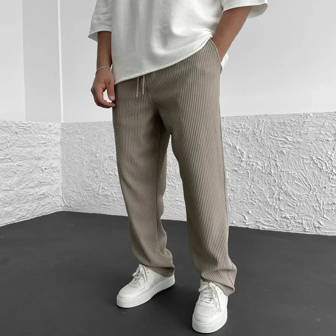 Comfortable Textured Knit Trousers - EasyApparels