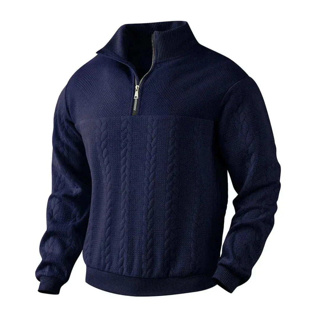 Warm Quarter-Zip Knit Fleece Pullover
