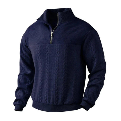 Warm Quarter-Zip Knit Fleece Pullover