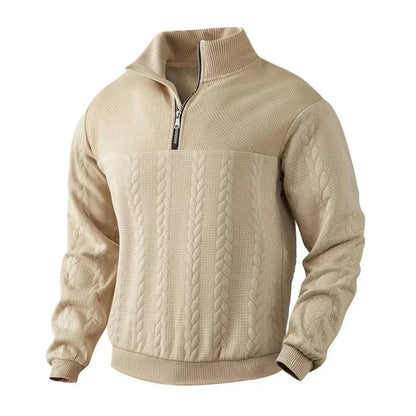 Warm Quarter-Zip Knit Fleece Pullover