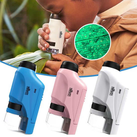 Portable Kids Microscope LED Light 60x Magnification - Luxicro