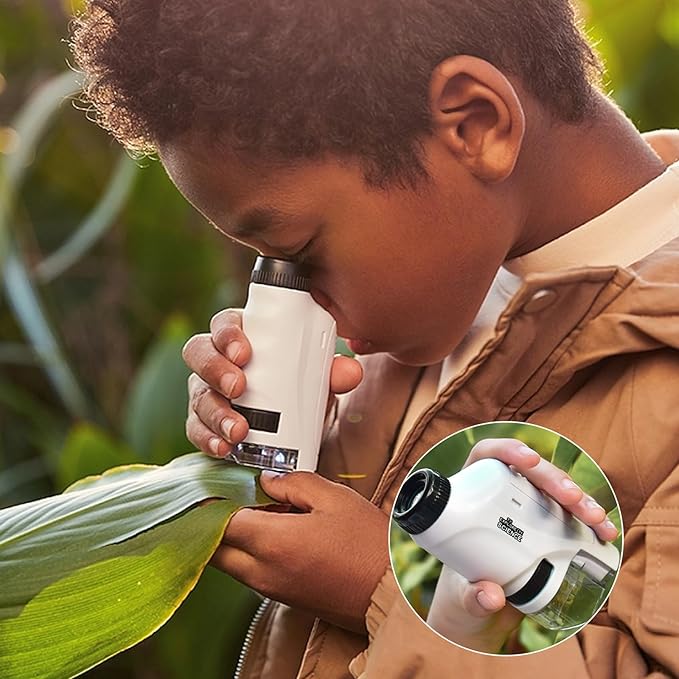 Portable Kids Microscope LED Light 60x Magnification