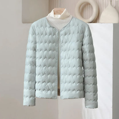 Warm Padded Down Coat | Button Front Parka Jacket