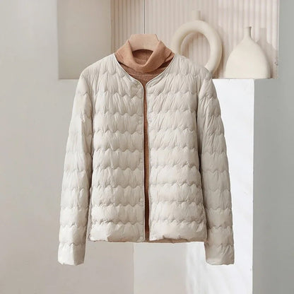 Warm Padded Down Coat | Button Front Parka Jacket - EasyApparels