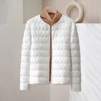 Warm Padded Down Coat | Button Front Parka Jacket