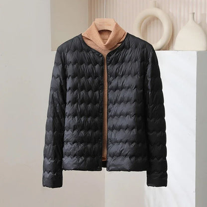 Warm Padded Down Coat | Button Front Parka Jacket