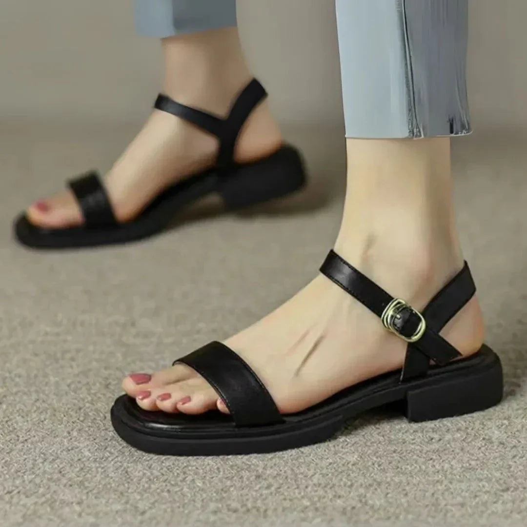 Buckle Open-Toe Comfortable Flat Sandals