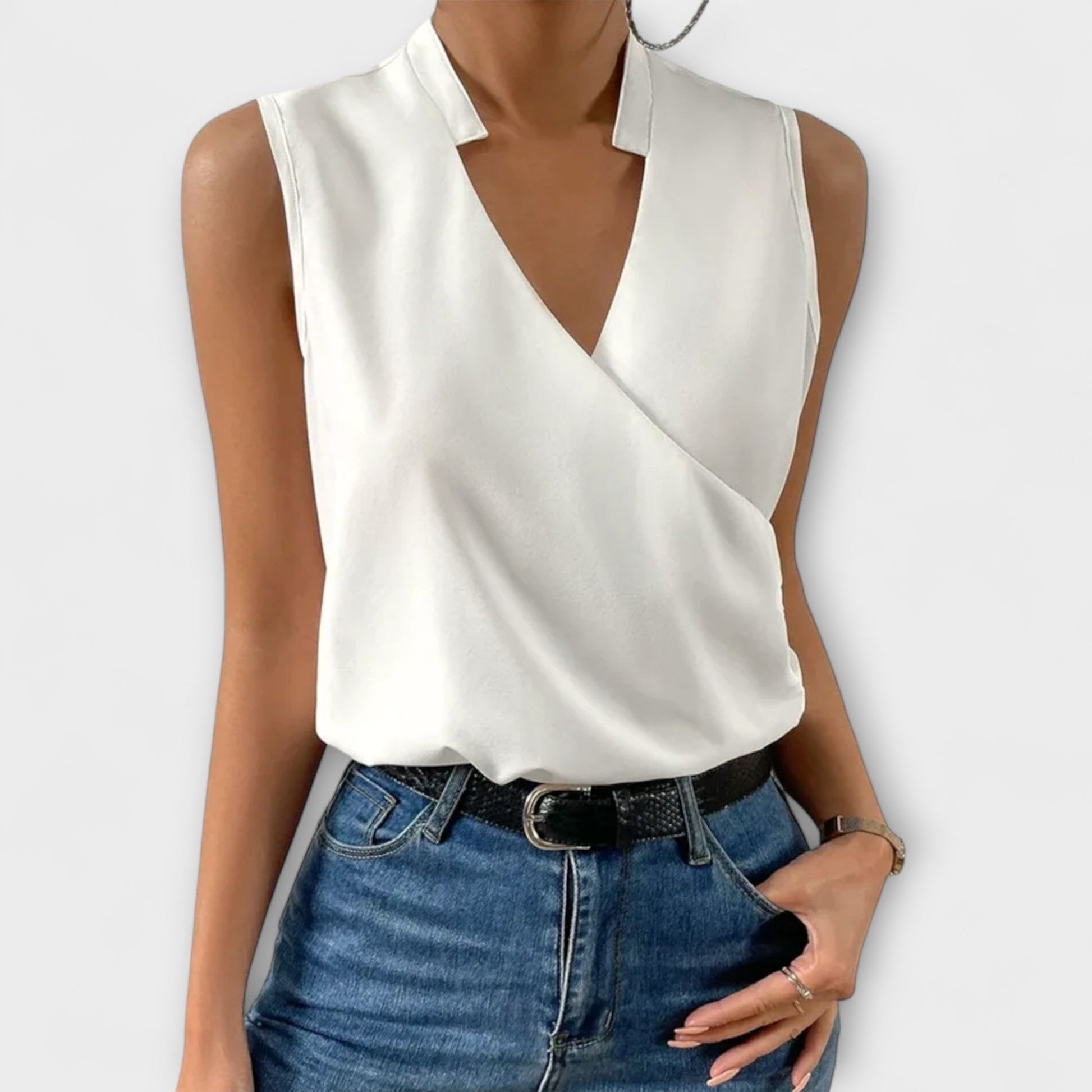 Elegant V-Neck Women's Top - Vossary
