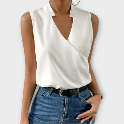 Elegant V-Neck Women's Top - Vossary
