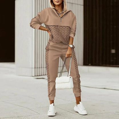 Comfy Women's Casual Zip Up Tracksuit Set - EasyApparels