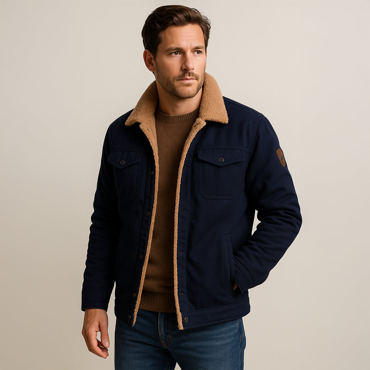 Thermal Insulated Mens Fleece Lined Winter Jacket
