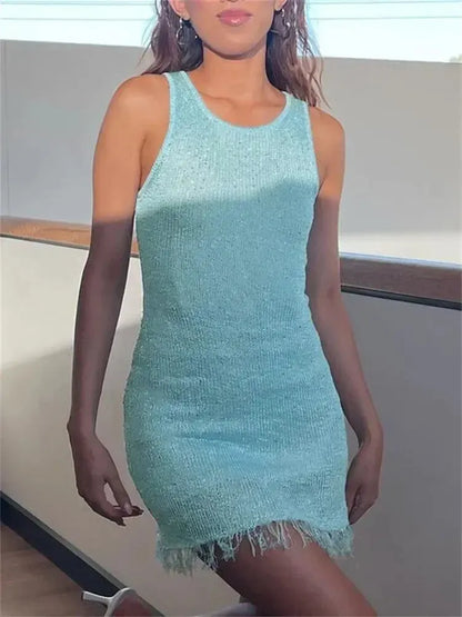 Sparkly Short Sleeveless Women's Party Dress