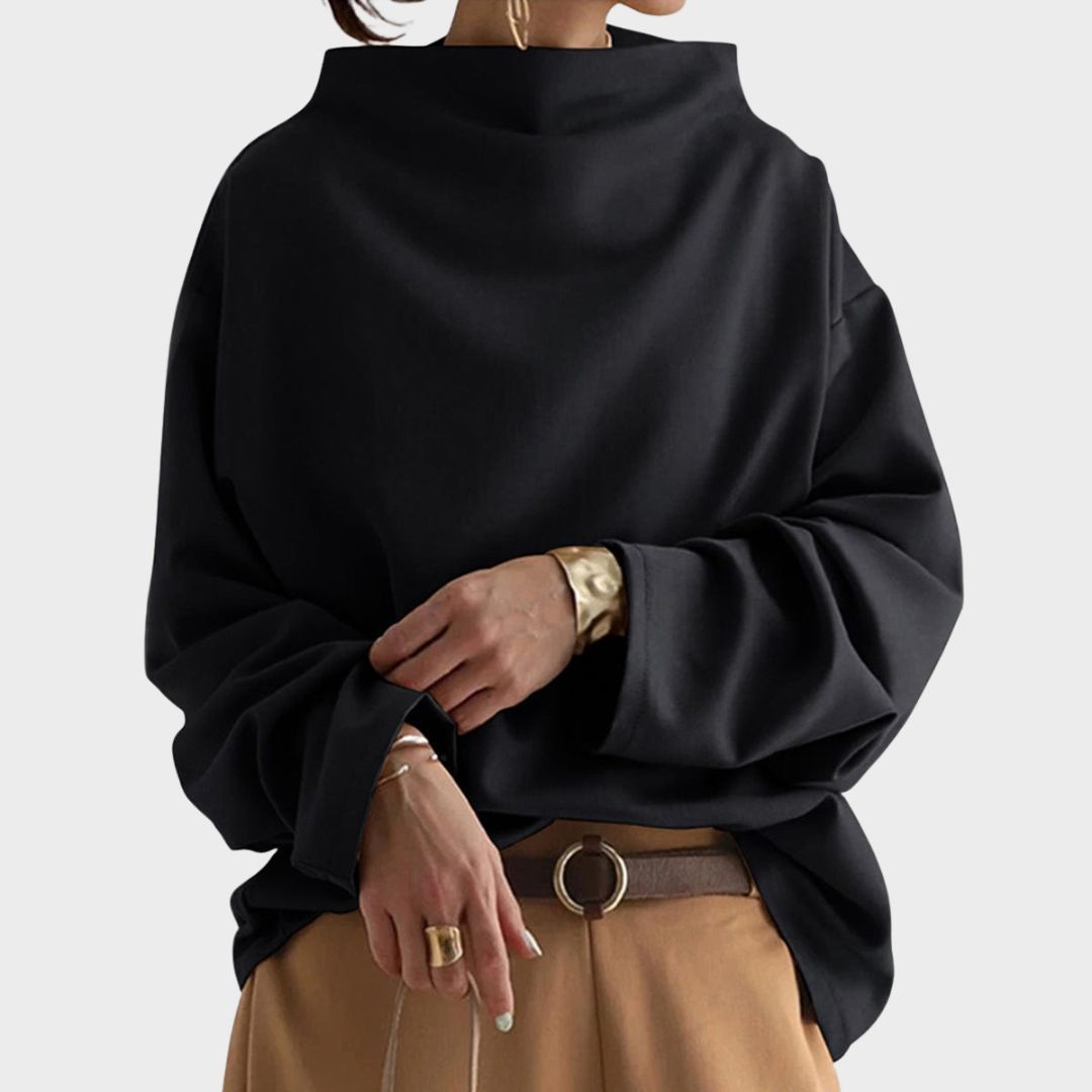 Elegant High Neck Women's Blouse - Vossary