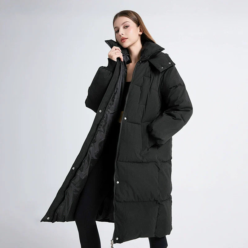 Warm Thick Down Filled Women's Parka Coat - EasyApparels