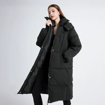 Warm Thick Down Filled Women's Parka Coat - EasyApparels