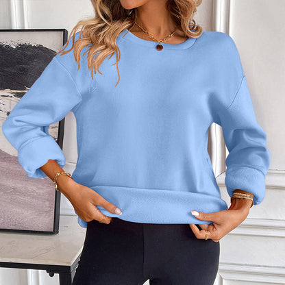 Comfortable Women's Crew Neck Long Sleeve Top