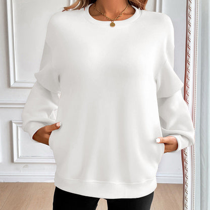 Comfortable Women's Crew Neck Long Sleeve Top - EasyApparels
