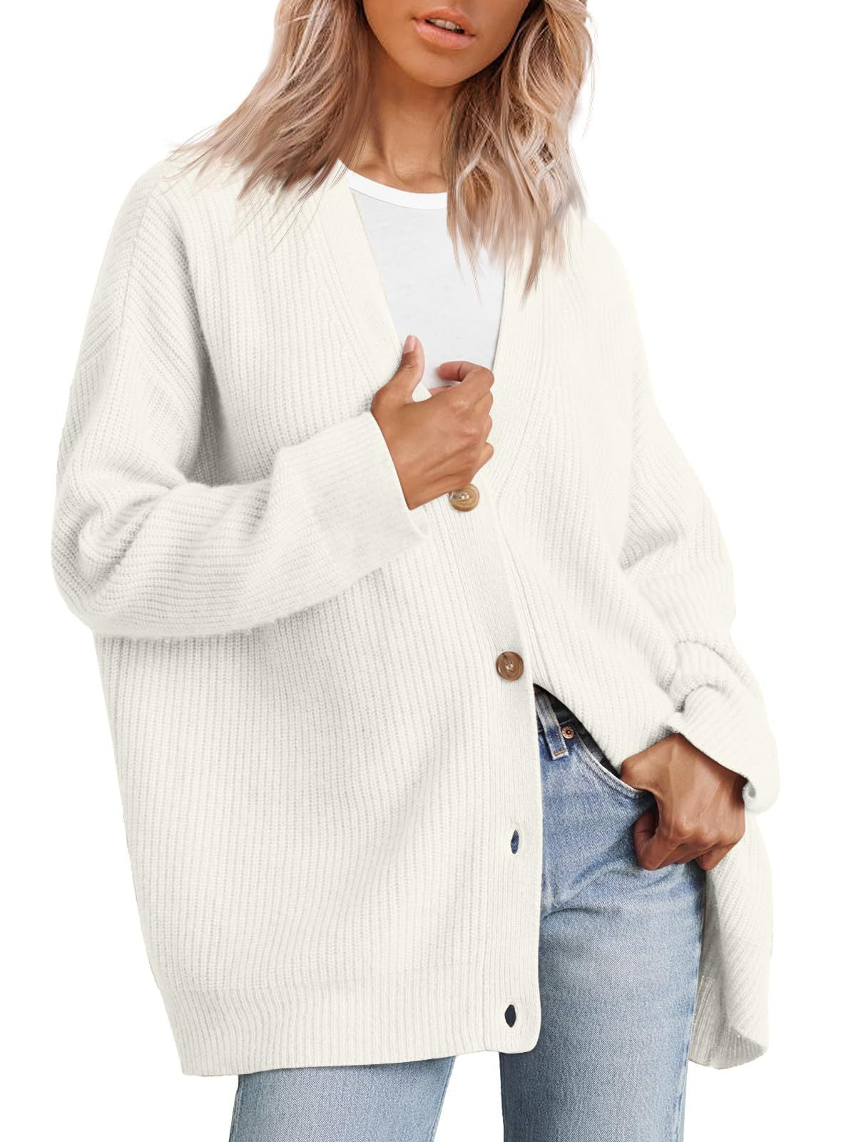 Classic Women's Horizontal Button Cardigan Sweater