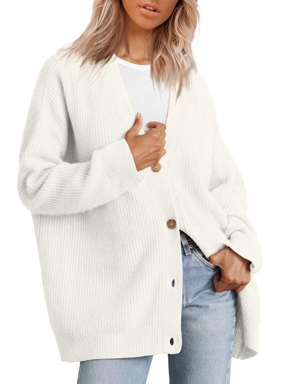 Classic Women's Horizontal Button Cardigan Sweater