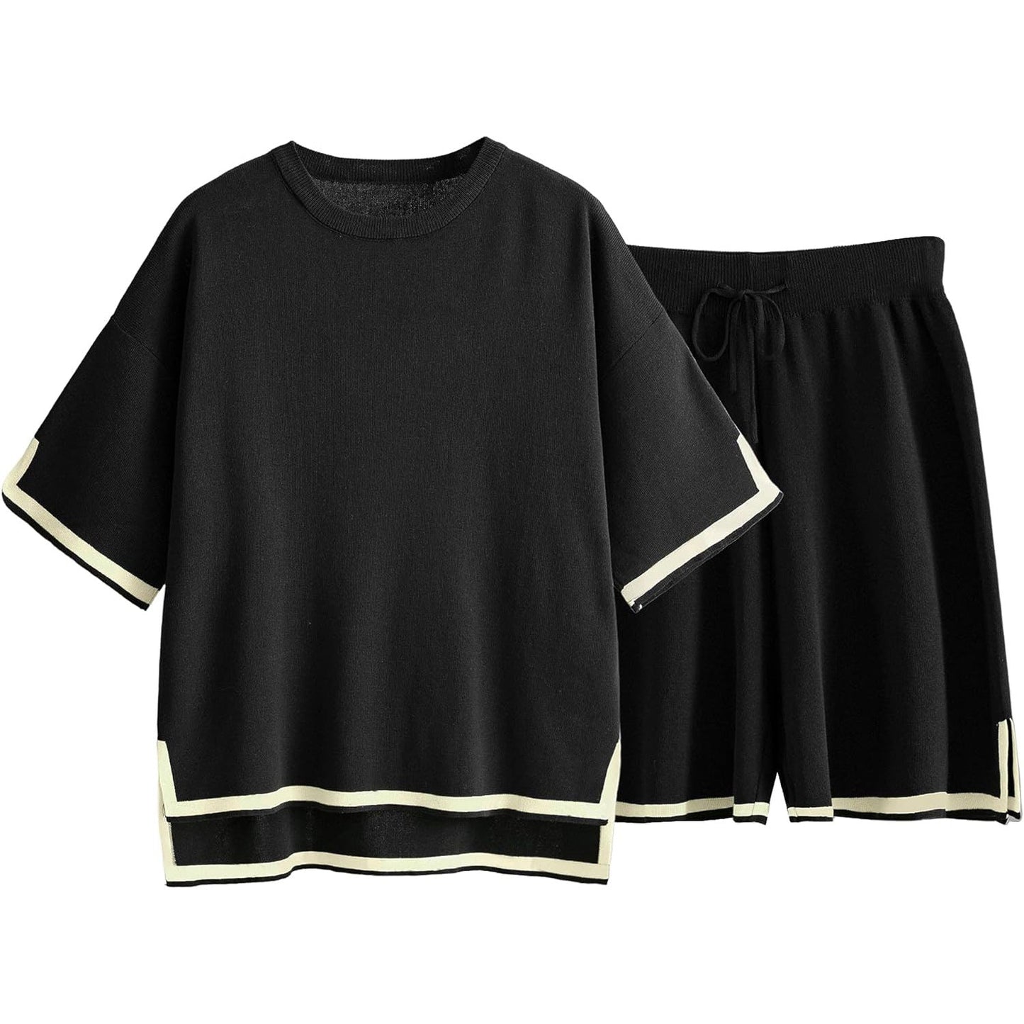 Cozy Women's Sweater Set with Soft Ribbed Trim