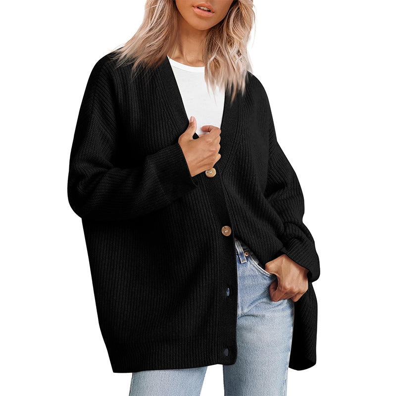 Classic Women's Horizontal Button Cardigan Sweater