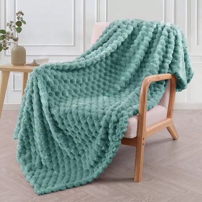 Soft Plush Fleece Blanket With Fun Bubble Pattern
