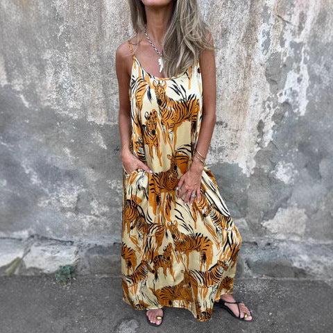 Comfortable Flowy Maxi Dress with Pockets - EasyApparels