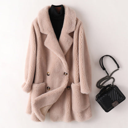 Luxurious Faux Fur Double Breasted Parka Coat - Vossary