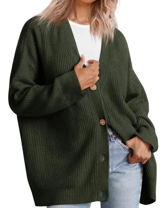 Classic Women's Horizontal Button Cardigan Sweater