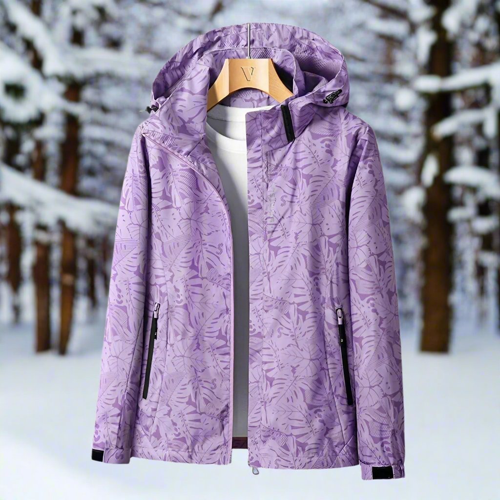 Waterproof Hooded Women's Jacket with Zip Front