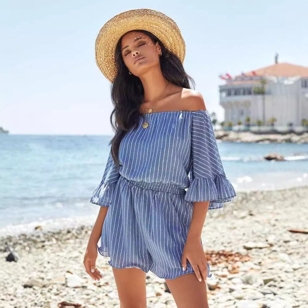 Relaxed Fit Women's Ruffle Sleeve Summer Dress - EasyApparels