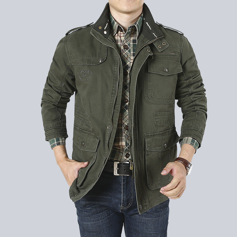 Casual Mens Jacket with Pockets and Ventilation - EasyApparels