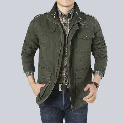 Casual Mens Jacket with Pockets and Ventilation - EasyApparels