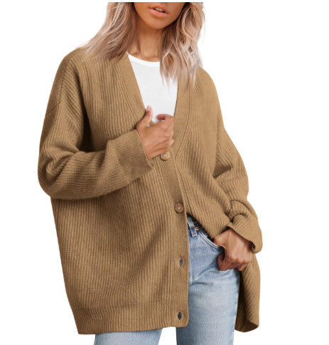 Classic Women's Horizontal Button Cardigan Sweater