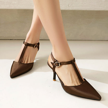 Women's Elegant High Heel T-Strap Sandals - EasyApparels