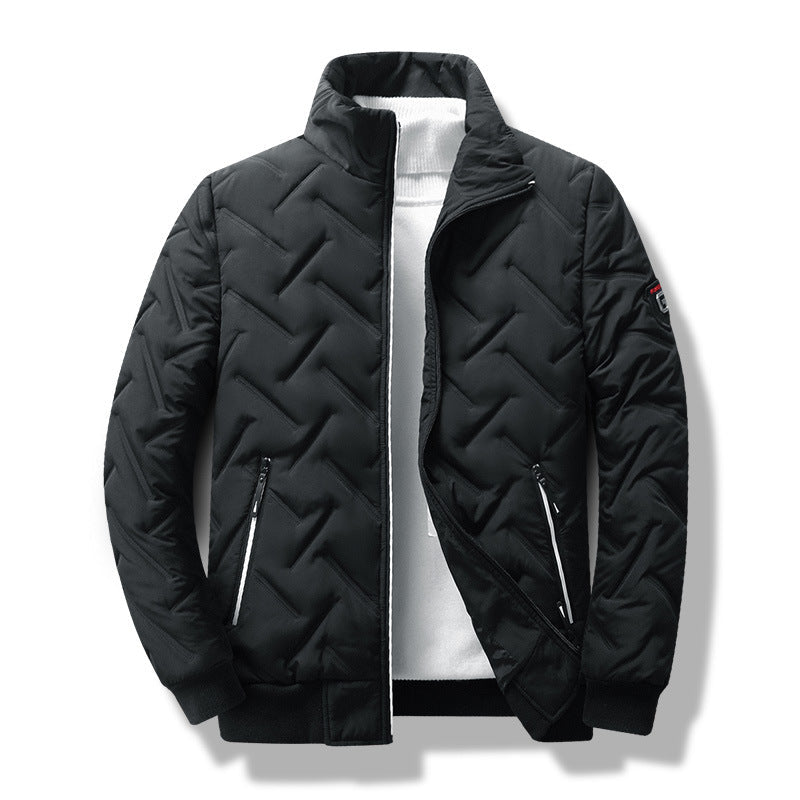 Slim Fit Men's Quilted Jacket with Zip Pockets - EasyApparels