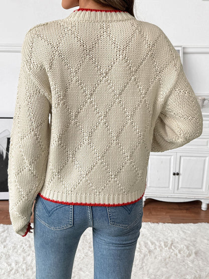 Colorful Fish Print Crew Neck Sweater