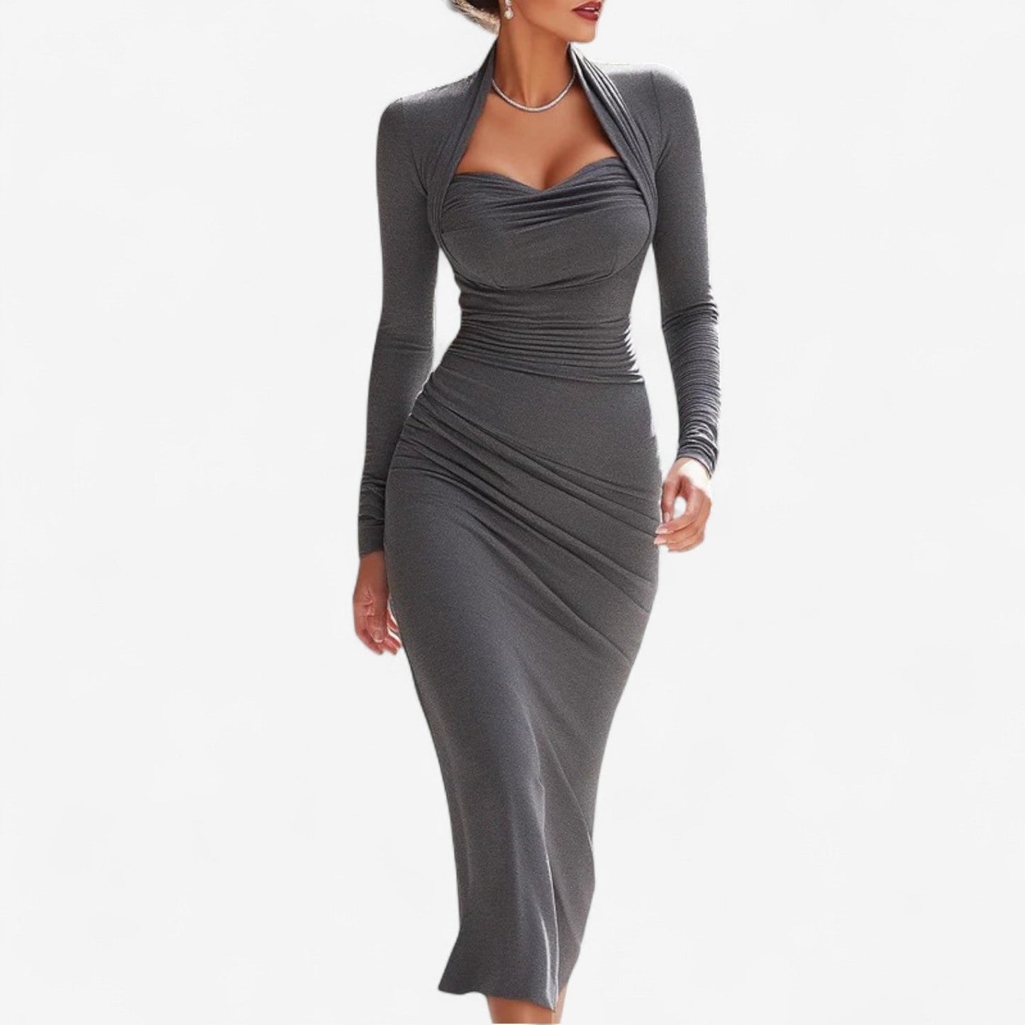 Slim Fit Maxi Evening Dress - Vossary