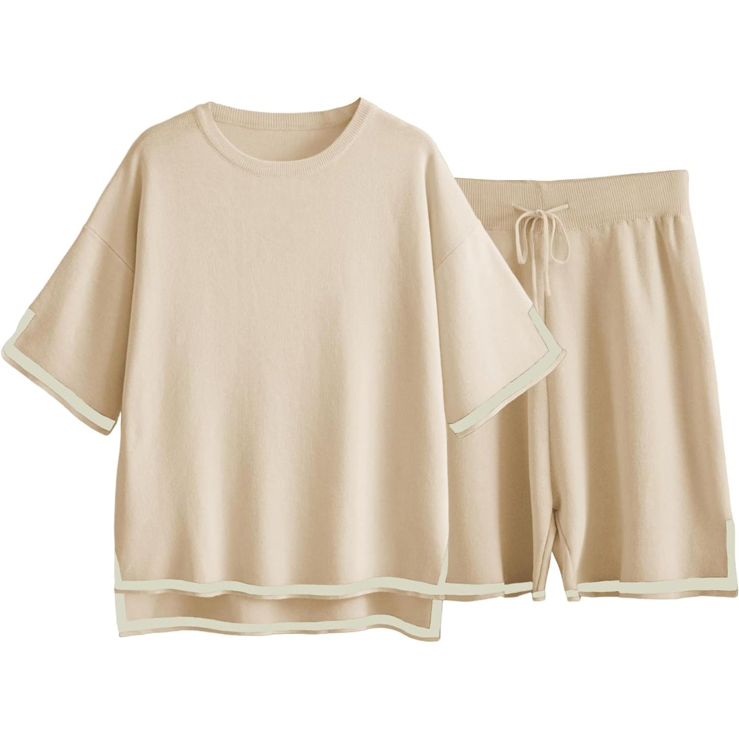 Cozy Women's Sweater Set with Soft Ribbed Trim