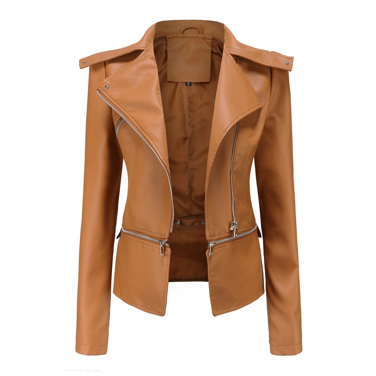 Classic Women's Leather Biker Jacket - EasyApparels
